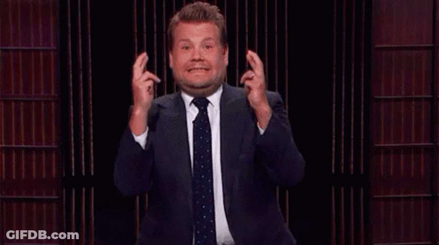 Cross Fingers James Corden GIF
