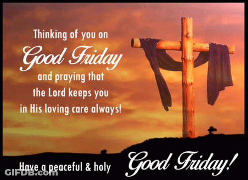 Cross Saying Thinking Of You On Good Friday GIF
