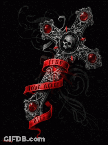 Cross Skull Love Never Dies GIF