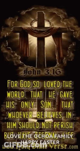 Cross With Bible Verse John 3:16 GIF
