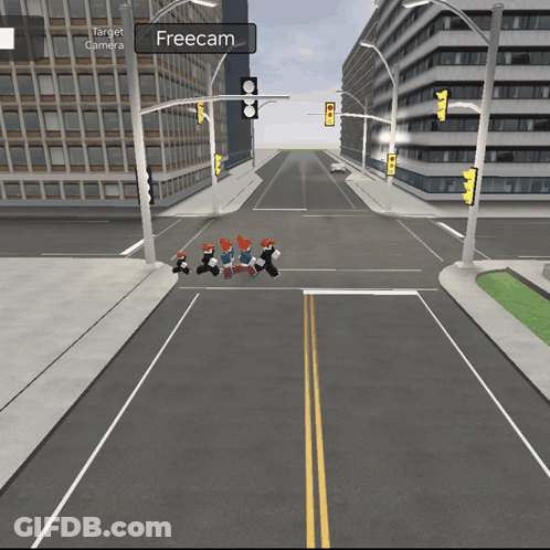 Crosswalk With Freecam Sign GIF
