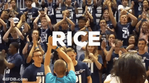 Crowd Applauding With Word Rice GIF