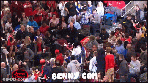Crowd At Basketball Game With Benny Cam GIF