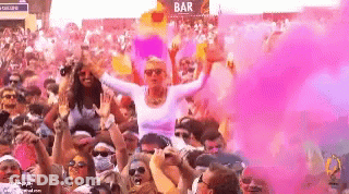 Crowd At Concert With Bar Sign GIF