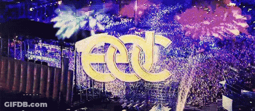 Crowd At Concert With EDC Logo GIF