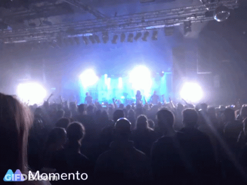 Crowd At Concert With Memento Logo GIF