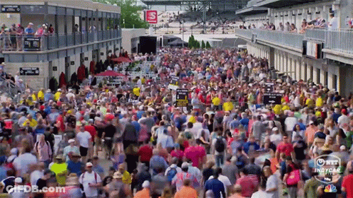 Crowd At Indycar Building GIF
