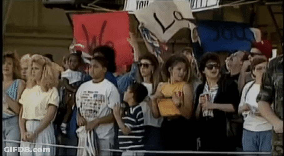 Crowd Cheer We Love You Banner GIF