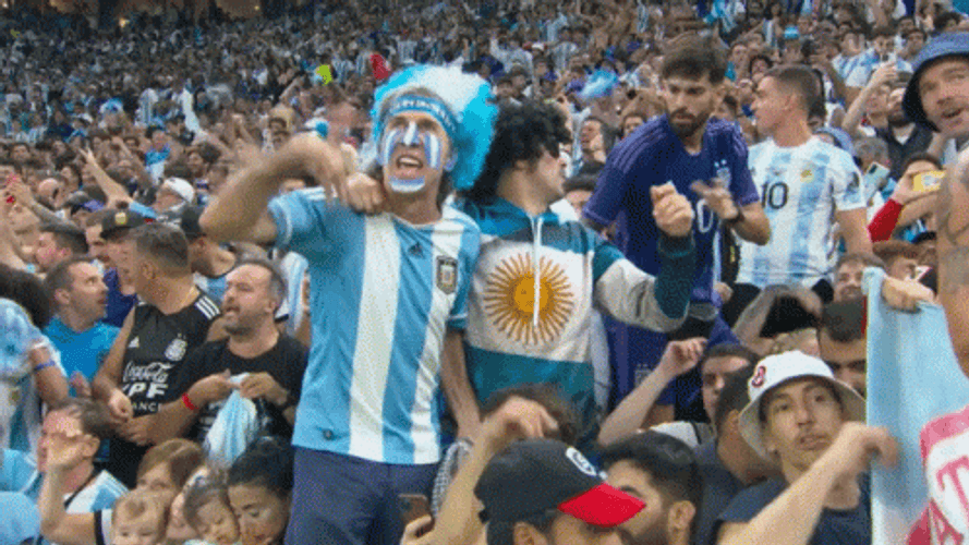 Crowd Cheering Argentina National Football Team GIF