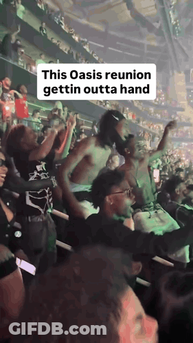 Crowd Dancing At Stadium This Oasis Reunion Gettin Outta Hand GIF