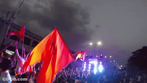 Crowd Gathered In Front Of Culture Stage GIF