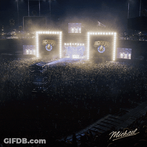 Crowd Gathered In Front Of Jackson Stage GIF