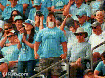 Crowd In Blue Carolina Shirts GIF