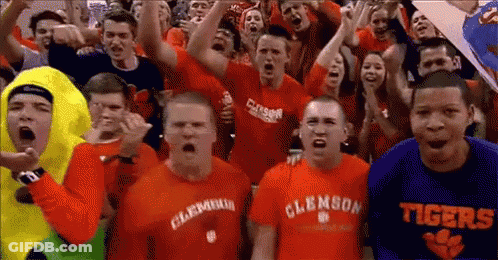 Crowd In Red Clemson Shirts GIF