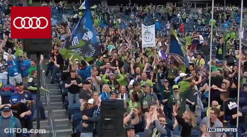 Crowd In Stadium With Audi Logo GIF