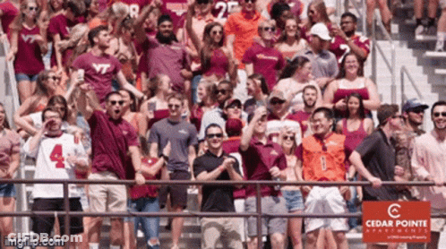 Crowd In Stadium With Cedar Pointe Apartment Ad GIF