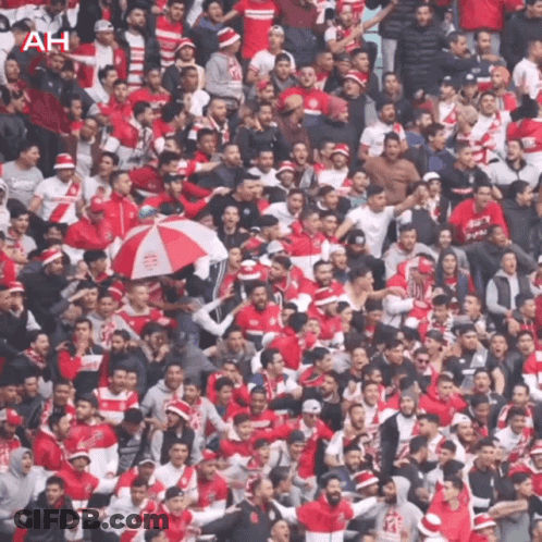 Crowd In Stadium With Letters Ah GIF