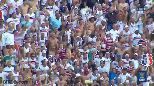 Crowd In Stadium With Live FC Text GIF