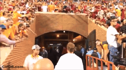 Crowd In Tunnel Saying Sunshine Dome GIF