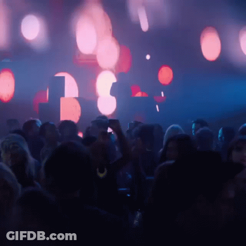 Crowd Of People At Dark Party GIF