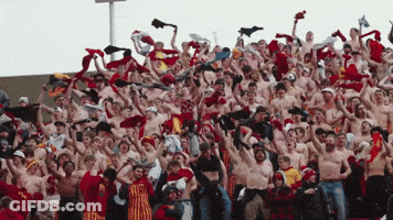 Crowd Of Shirtless People In Stadium GIF