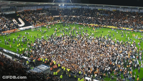 Crowd On Soccer Field With Letter J GIF