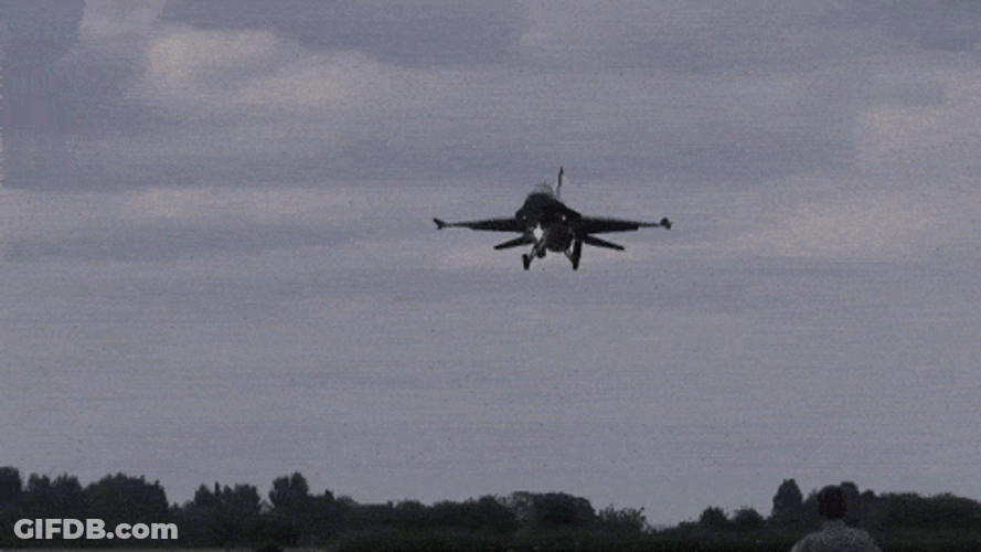 Crowd Panicking Jet Flying Low GIF