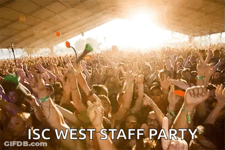 Crowd Raising Hands ISC West Staff Party GIF