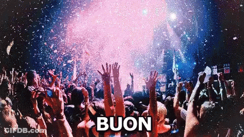 Crowd Raising Hands With Buon GIF