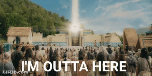 Crowd Saying I'm Outta Here GIF
