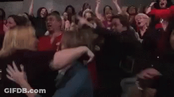 Crowd Screaming With Arms In Air GIF