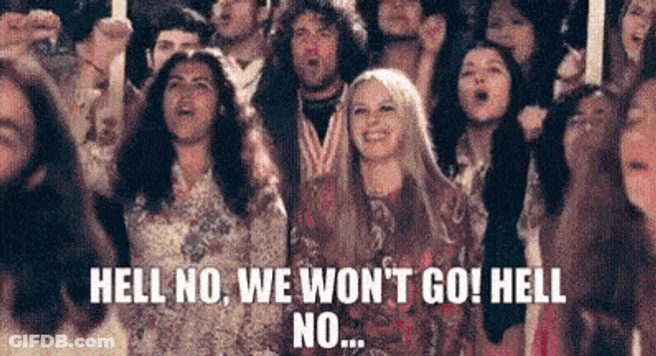 Crowd Singing We Won't Go Hell No GIF