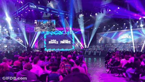 Crowd Sitting In Front Of Fortnite Stage GIF