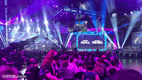 Crowd Sitting In Front Of Rivals Fortnite Stage GIF
