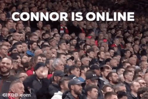 Crowd Sitting In Stadium With Connor Is Online GIF