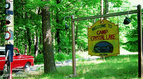 Crowd Walking Down Street With Sign GIF