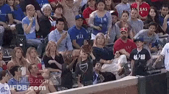 Crowd Watching Baseball With Texas Shirt GIF
