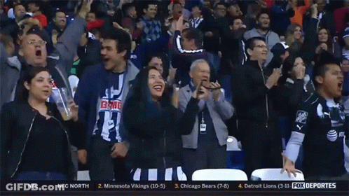 Crowd Watching Bears Vs Lions On Fox Deportes GIF