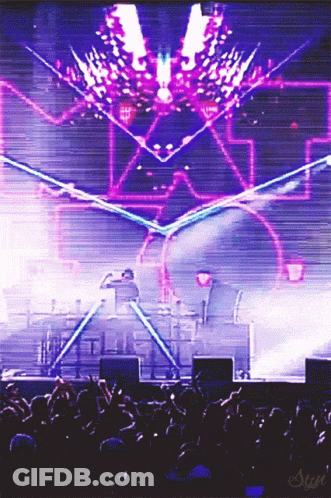 Crowd Watching Concert With Sun Text GIF