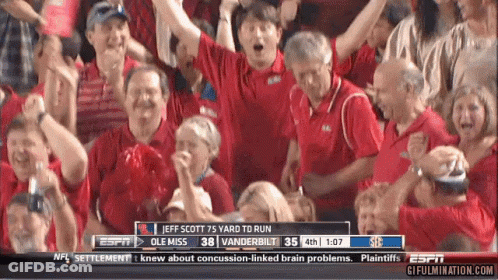 Crowd Watching Football Jeff Scott 75 Yard TD Run GIF