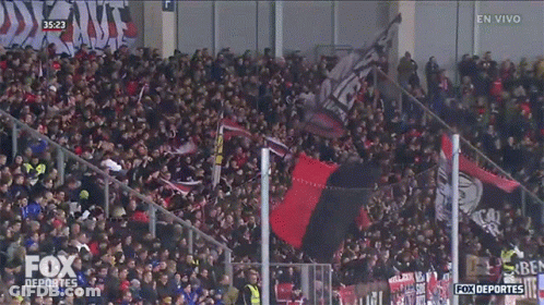 Crowd Watching Fox Deportes Soccer Game GIF