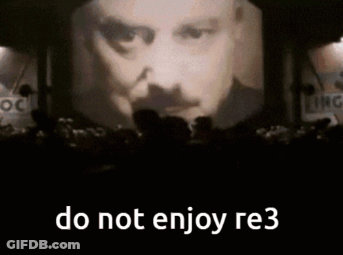 Crowd Watching Man On Screen Saying Do Not Enjoy Re3 GIF
