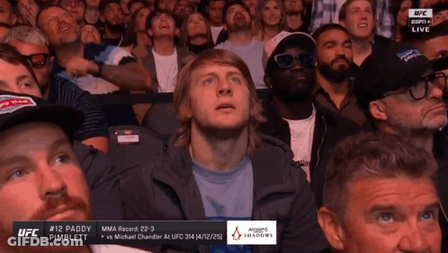 Crowd Watching Pimplett Vs Michael Chandler GIF
