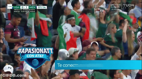 Crowd Watching Soccer Game Between Mexico And USA GIF