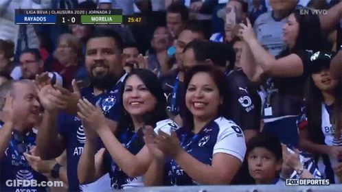 Crowd Watching Soccer Game Rayados Winning 1-0 GIF