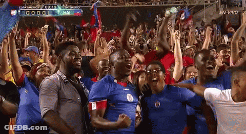Crowd Watching Soccer Game With G00 Scoreboard GIF