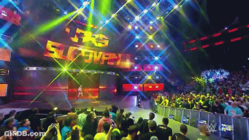 Crowd Watching Wrestling Match JTG Survivor Sign GIF