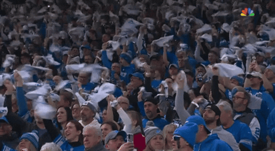 Crowd Waves White Towel Cheering Go Lions GIF