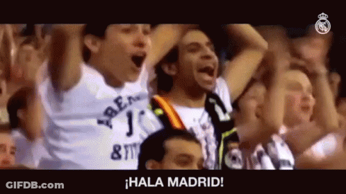 Crowd With Arms Up Hala Madrid GIF