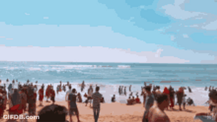 Crowded Beach Day GIF